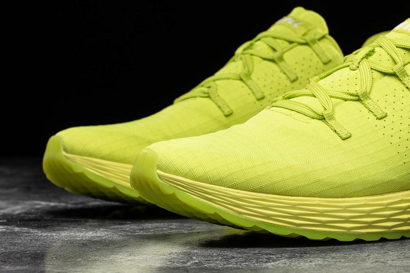 Men's Nobull Neon Lime Ripstop Running Shoes Yellow | SG P2120J